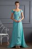 Perlenbesetztes Chiffon Prinzessin Normale Taille Abendkleid mit Reißverschluss - 1