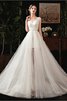 Robe de mariée en satin enchanteur avec sans manches romantique naturel - 1