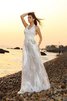 Abito da Sposa Vintage a Spiaggia con Nastro Lunghi A-Line - 1