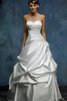 Abito da Sposa Naturale in Raso Senza Maniche con Stropicciato con Criss-cross Ball Gown - 1