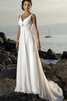 Abito da Sposa Lungo con Criss-cross Semplice alta vita V-Scollo in Chiffon - 1