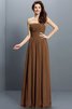 Robe demoiselle d'honneur plissé longue de princesse fermeutre eclair avec chiffon - 4