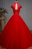 Abito Quinceanera Ball Gown Cappellino Allacciato in Pizzo con Perline con Applique - 2