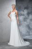 Robe de mariée intemporel longue grandes bretelles en chiffon avec perle - 4