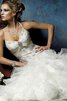A-Line Ärmelloses Perlenbesetztes langes Elegantes Brautkleid mit Rücken Schnürung - 4