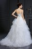 Abito da Sposa Alta Vita Senza Spalline in Organza con Perline Vintage - 2