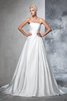 Abito da Sposa in Raso Stravagante Coda A Strascico Cappella Senza Maniche Ball Gown - 1