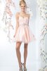 Robe de graduation romantique simple courte en satin en tulle - 3