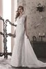 Abito da Sposa Tubino Senza Maniche con Spacco Davanti in Tulle con Fiocco in Pizzo - 1