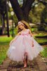 Abito da Cerimonia Bambini in Tulle con Nastro con Fusciacca con Piega Ball Gown alta vita - 1