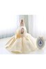 Abito da Cerimonia Bambini mini Ball Gown con Increspato in Organza al ginocchio alta vita - 3