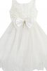 Robe de cortège enfant en tulle manche nulle fermeutre eclair avec perle encolure ronde - 1