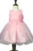 Abito da Cerimonia Bambini Lupetto Cerniera Ball Gown al ginocchio con Piega con Fiore - 1