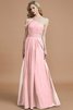 Robe demoiselle d'honneur naturel de princesse en chiffon jusqu'au sol a-ligne - 26