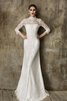 Abito da Sposa A-Line stravagante conservatore in Pizzo con Tre Quarti Lunghezza Maniche moda - 3