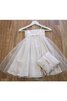 Abito da Cerimonia Bambini in Tulle con Increspature con Piega con Fusciacca in pizzo A-Line - 3