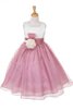 Abito da Cerimonia Bambini in Organza con Fiore Senza Maniche Quadrato - 1