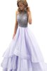 Robe de quinceanera longue naturel de mode de bal avec perle en organza - 2