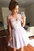 Abito Homecoming A-Line Senza Maniche in Pizzo Corto in Tulle - 1