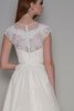 Robe de mariée derniere tendance classique romantique encolure ronde avec manche courte - 2