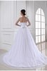 Abito da Sposa con Perline Monospalla Senza Maniche in Raso Ball Gown - 2