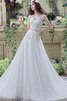 Abito da Sposa in Tulle con Perline sensuale Cerniera Naturale Spazzola Treno - 1