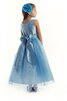 Abito da Cerimonia Bambini con Manica Corte Tondo Senza Maniche Ball Gown con Fiocco in Raso - 3