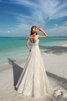 Robe de mariée romantique delicat avec perle au bord de la mer avec manche courte - 3