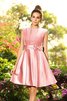 Robe demoiselle d'honneur bref avec sans manches en satin de princesse a-ligne - 20