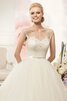 Abito da Sposa A Terra Lungo in Tulle con Fiocco Ball Gown con Applique - 2