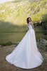 Abito da Sposa con Applique in Tulle V-Scollo A Terra A-Line Senza Maniche - 2