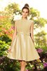 Robe demoiselle d'honneur bref avec sans manches en satin de princesse a-ligne - 6