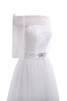 Robe de mariée officiel multi couche bustier de plissé boutonné en 3/4 manche - 5