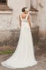 Abito da Sposa Semplice con Perline V-Scollo Allacciato in Chiffon alta vita - 3