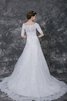 Abito da Sposa stravagante con Bottone con Applique in pizzo in Tulle A-Line - 4