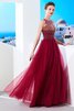 Robe de bal longue textile en tulle col u profond jusqu'au sol ligne a - 1