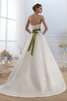 Abito da Sposa in Raso Semplice Spazzola Treno senza spalline Ball Gown Senza Maniche - 3