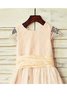 Robe de cortège enfant naturel avec manche courte de princesse ligne a avec zip - 3