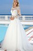 Abito da Sposa Romantico A-Line Vintage con Bottone con Perline Tondo - 1