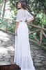 Robe de mariée intemporel col u profond avec ruban col en bateau ceinture - 1