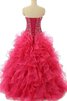 Chiffon Tüll Organza Perlenbesetztes mini Quinceanera Kleid mit Rücken Schnürung - 3