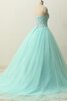 Abito Quinceanera Allacciato Ball Gown in Pizzo in Tulle Cuore in Organza - 5