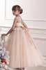 Abito da Cerimonia Bambini Ball Gown con Fusciacca Tondo Naturale in Tulle - 2