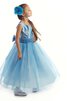 Abito da Cerimonia Bambini con Manica Corte Tondo Senza Maniche Ball Gown con Fiocco in Raso - 2