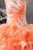 Vestido de Quinceañeras de Corte Evasé de Volante de Apliques de Escote Corazón - 7