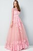 Robe de soirée de princesse en tulle ligne a appliques col u profond - 4