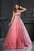 Robe de quinceanera longue en satin avec perle de col en cœur avec sans manches - 1