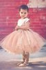 Robe de cortège enfant en tulle magnifique avec fleurs col u profond de mode de bal - 1