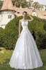 Abito da Sposa in Pizzo retro A-Line con Applique Allacciato V-Scollo - 1