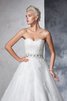 Abito da Sposa con Applique Coda A Strascico Cappella Senza Maniche Lungo Alta Vita - 7